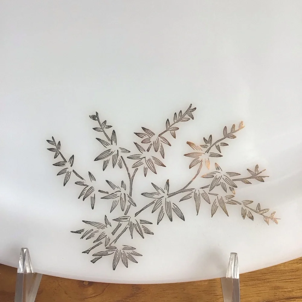 Vintage Federal Glass Golden Bamboo Serving Platter